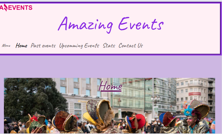 captura de una página web desarrollada por mí (Empresa de eventos)